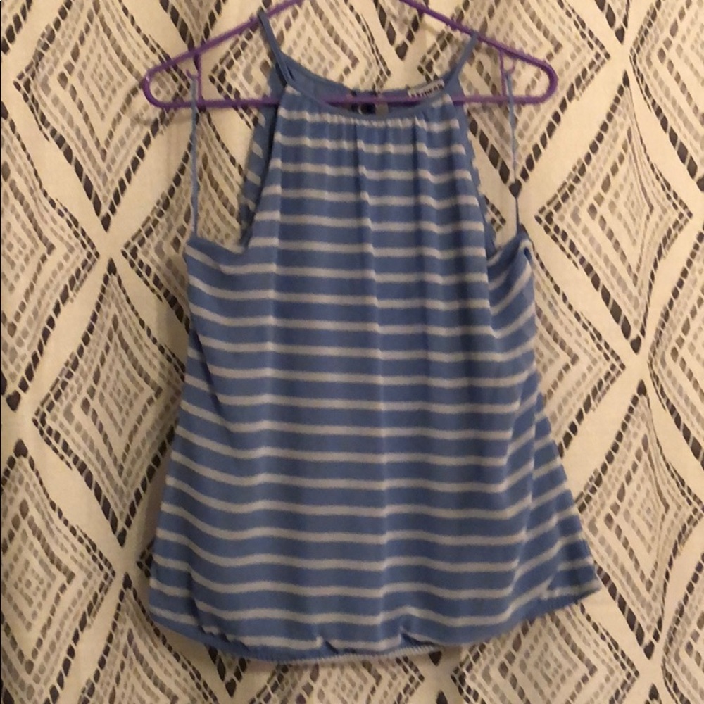 Express blue striped tank top
